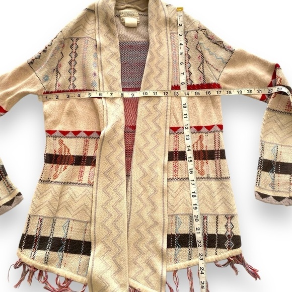 Designer’s Closet Billabong Southwest Open Face Fringe Open Drape Fall Cardigan - Picture 4 of 12